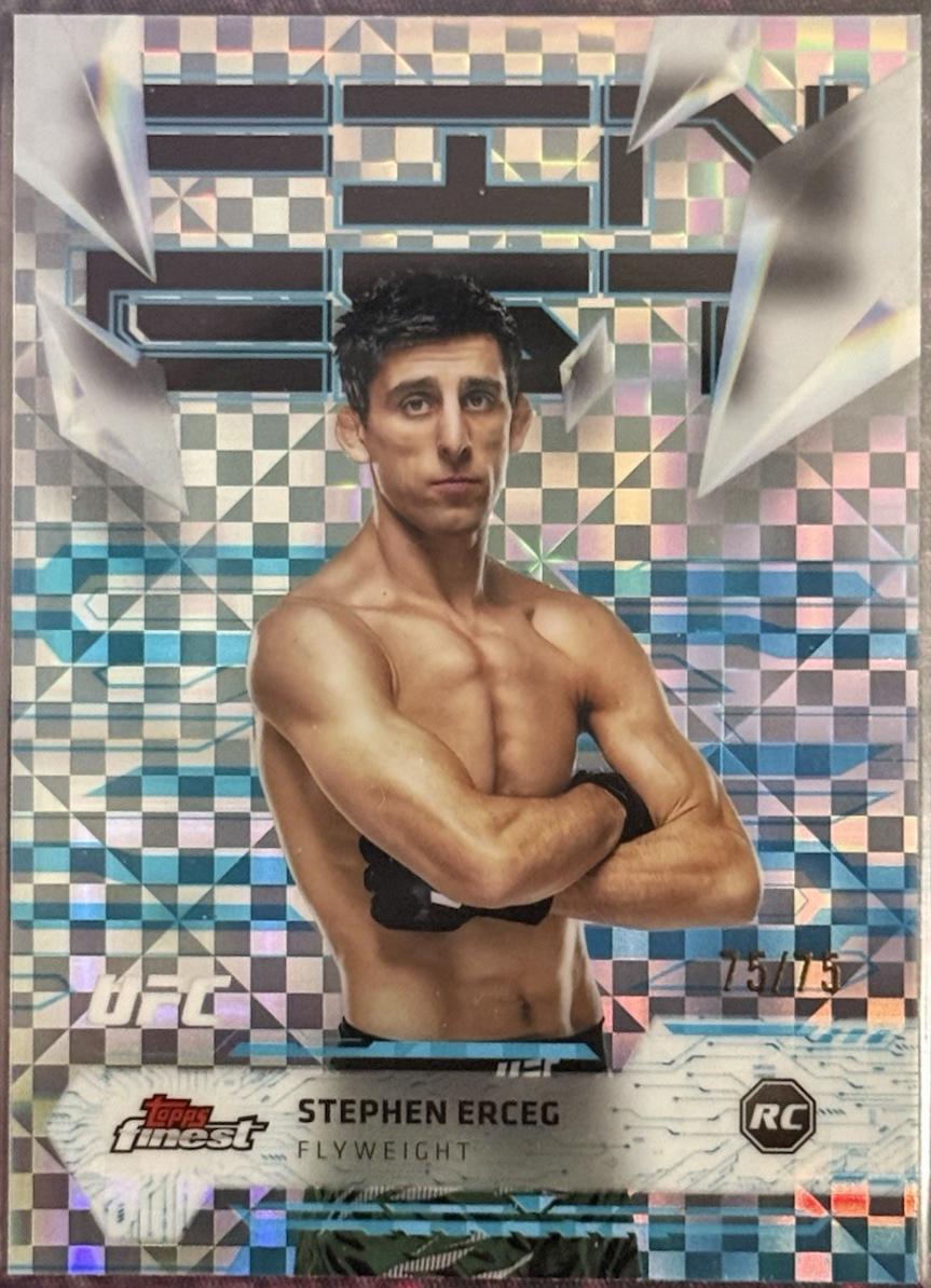 Stephen Erceg 2025 Topps Finest UFC Base Uncommon #130 Blue Checkerboard Refractor