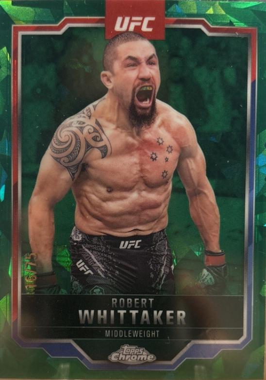 Robert Whittaker 2025 Topps Chrome Sapphire UFC Base Sapphire #78 Green Sapphire