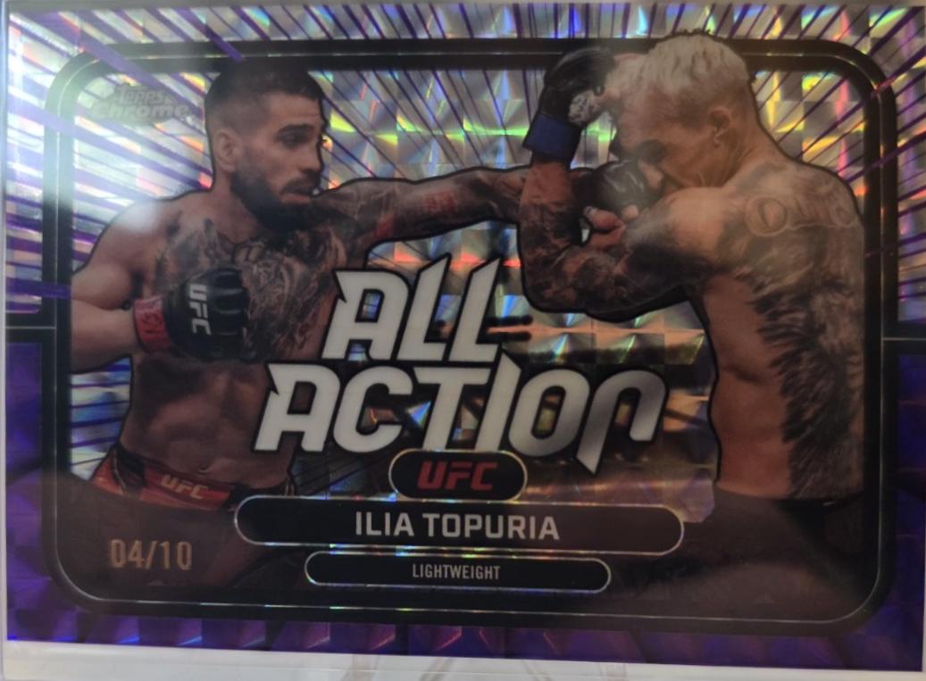 Ilia Topuria 2026 Topps Chrome UFC All-Action #AA-1 Purple Geometric Refractor