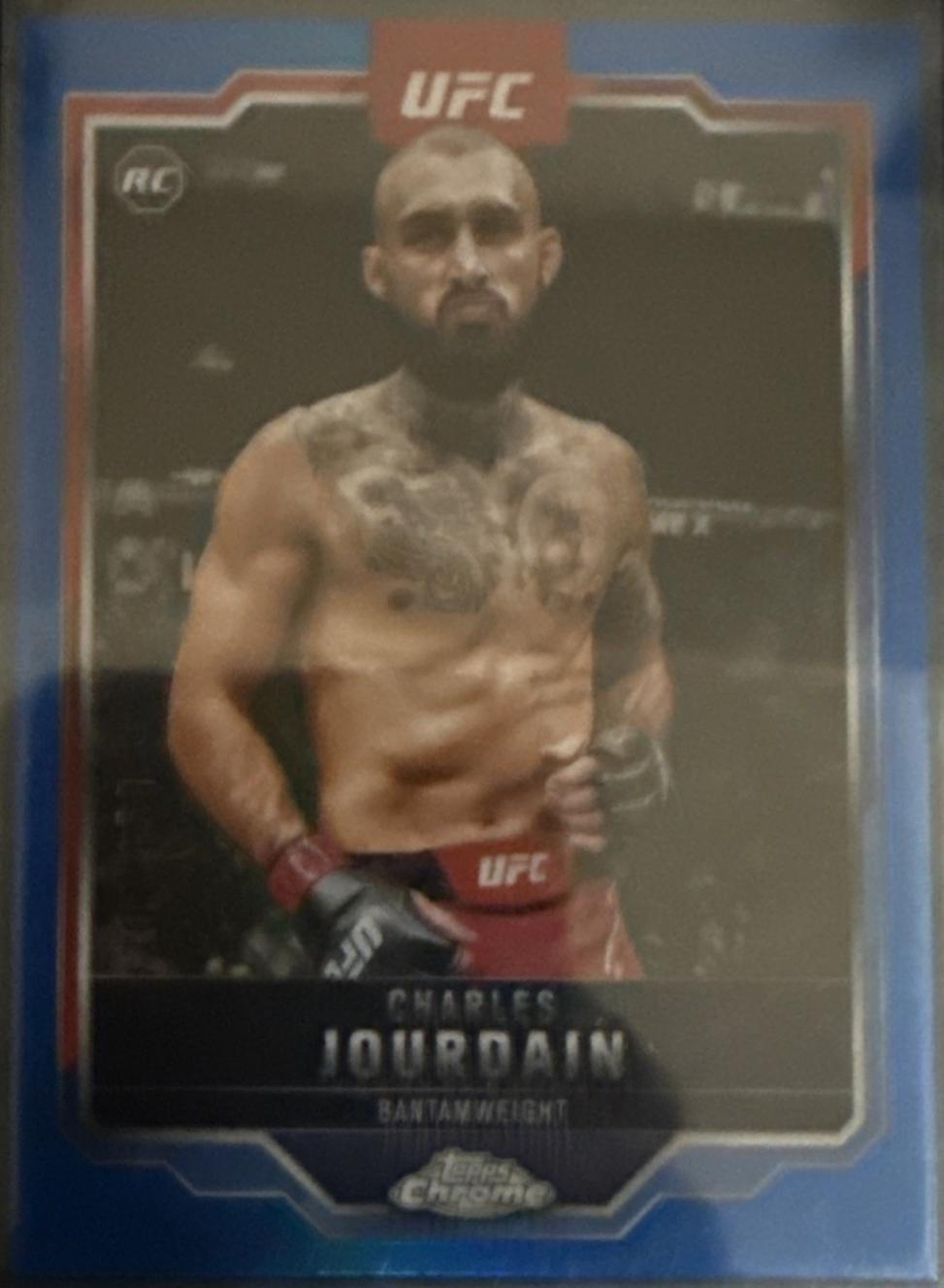 Charles Jourdain 2025 Topps Chrome UFC Base #67 Blue Refractor
