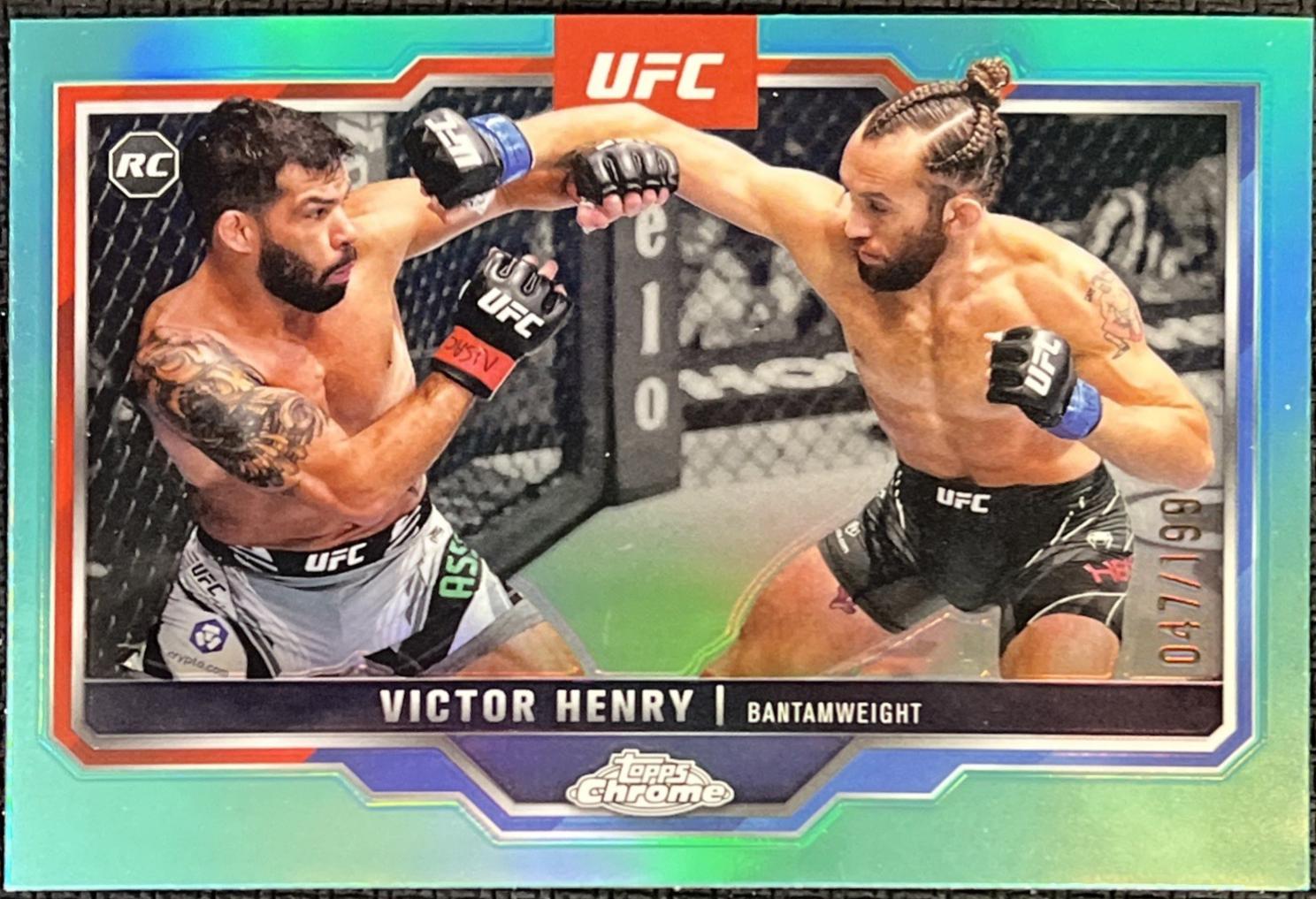 Victor Henry 2025 Topps Chrome UFC Base #59 Aqua Refractor