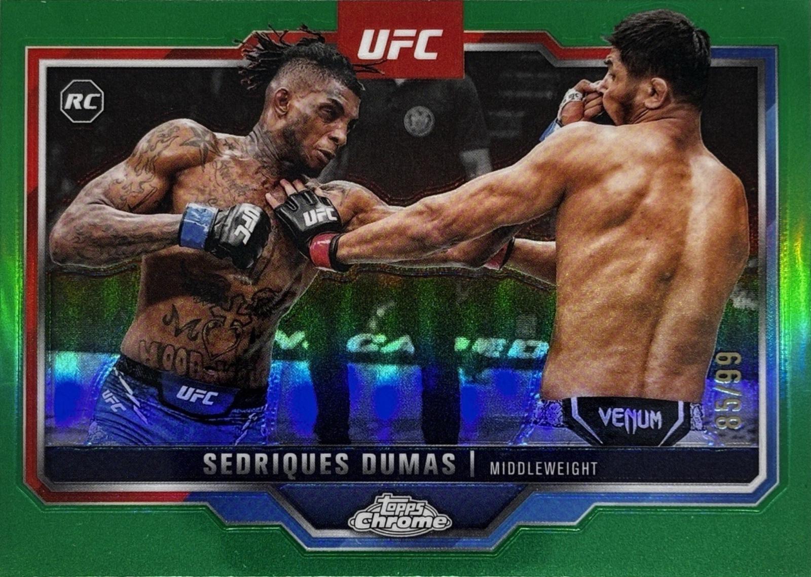Sedriques Dumas 2025 Topps Chrome UFC Base #6 Green Refractor