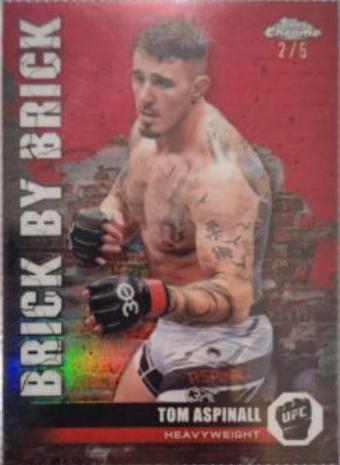 Tom Aspinall 2024 Topps Chrome UFC Brick by Brick #BYB-1 Red Refractor