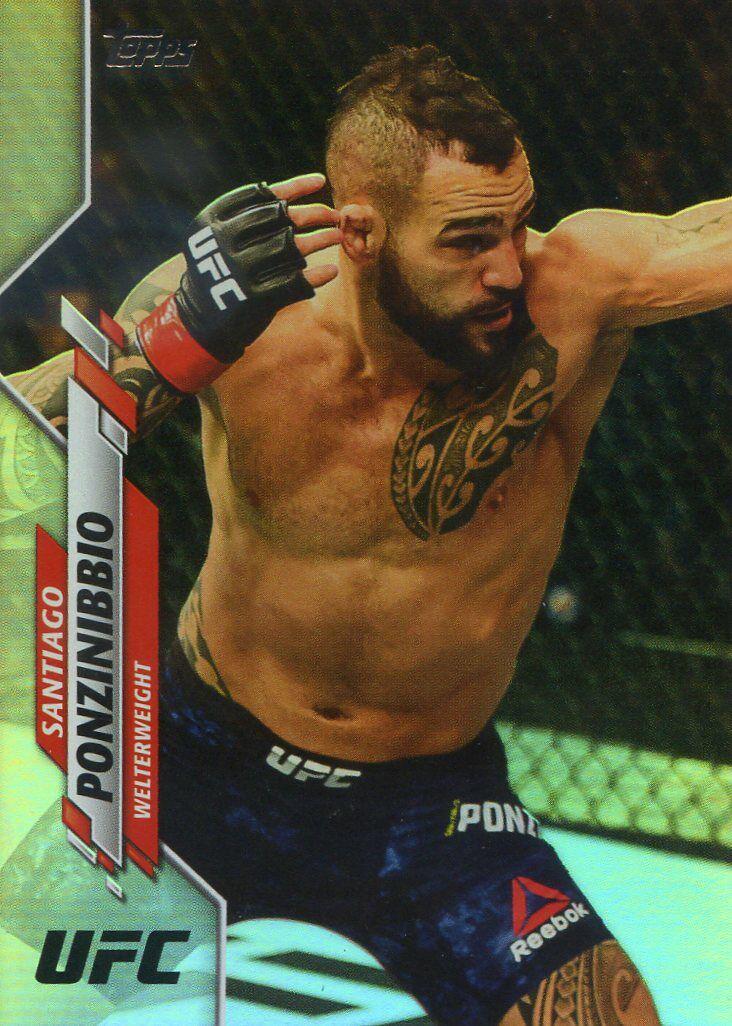 Santiago Ponzinibbio 2020 Topps UFC Base #74 Rainbow Foil