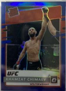 Khamzat Chimaev 2021 Panini Chronicles UFC Base Optic Rated Rookies #210 Blue