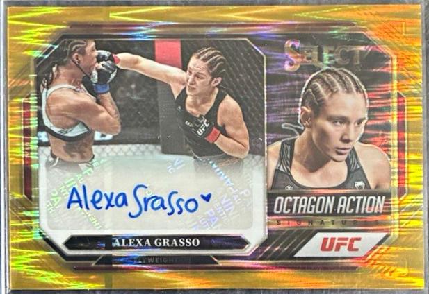 Alexa Grasso 2023 Panini Select UFC Octagon Action Signatures #30 Gold