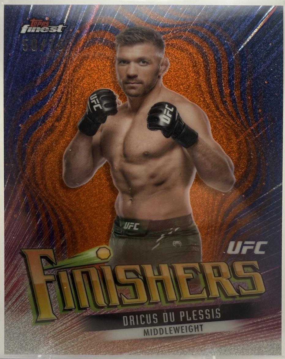 Dricus Du Plessis 2024 Topps Finest UFC Finishers #FIN-11 Yellow Glitter Refractor