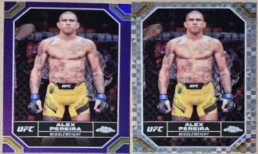 Alex Pereira 2024 Topps Chrome UFC Base #4 Purple Refractor
