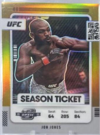 Jon Jones 2022 Panini Chronicles UFC Base Contenders Optic Season Ticket #365 Gold