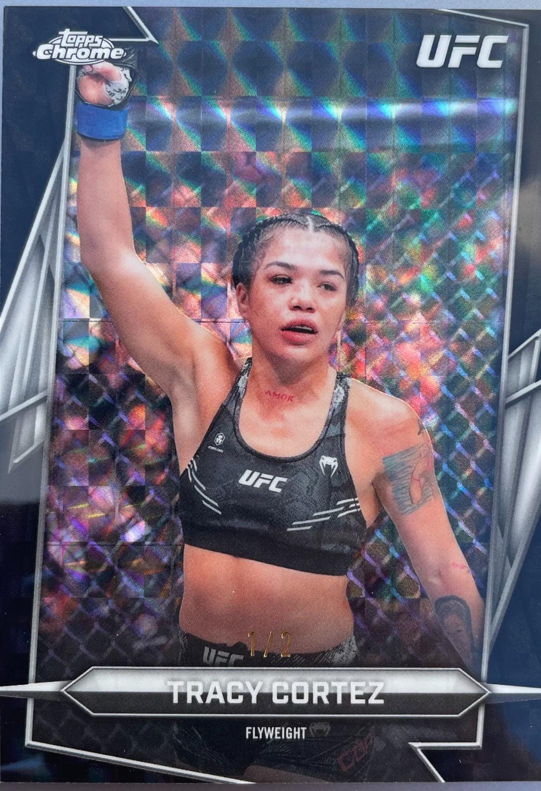Tracy Cortez 2026 Topps Chrome UFC Base #58 Black Geometric Refractor