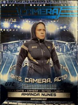 Amanda Nunes 2024 Topps Knockout UFC Camera (Lights, Camera, Action) #CAM-17 Blue