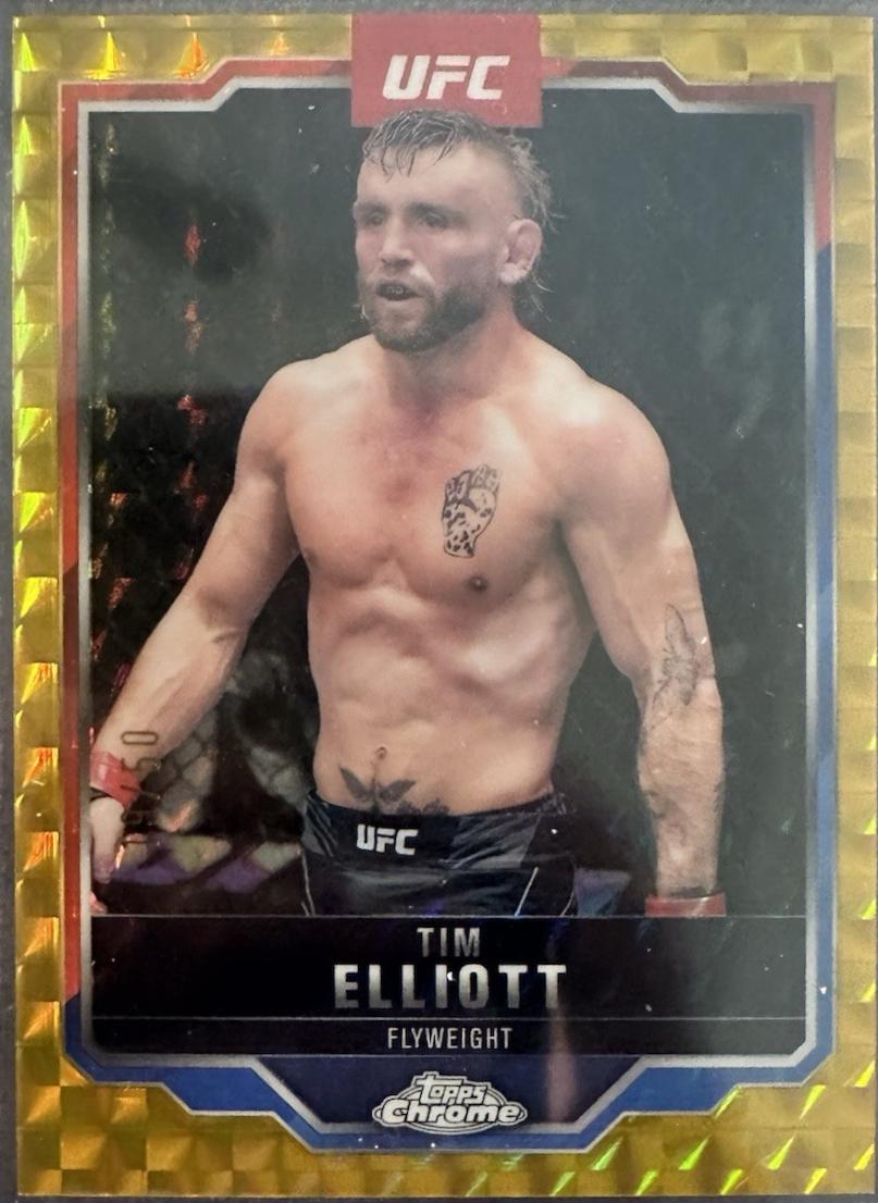 Tim Elliott 2025 Topps Chrome UFC Base #57 Gold Refractor