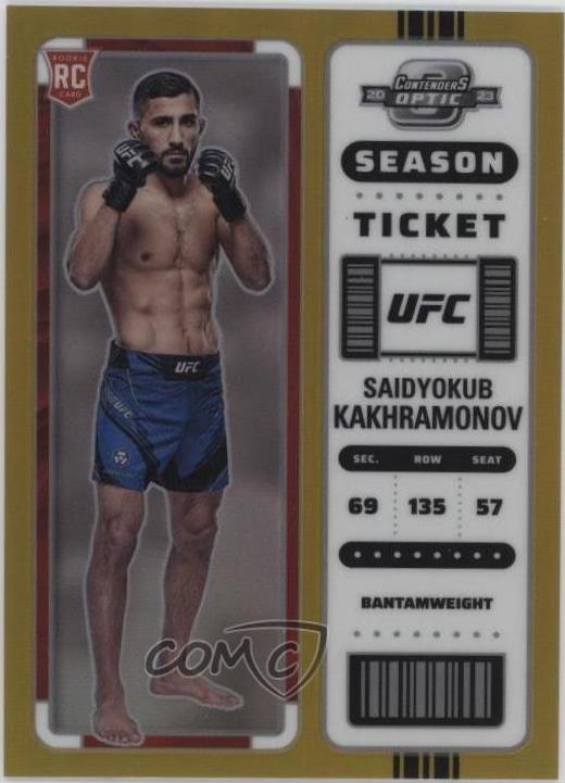 Saidyokub Kakhramonov 2023 Panini Chronicles UFC Base Contenders Optic Season Ticket #371 Gold