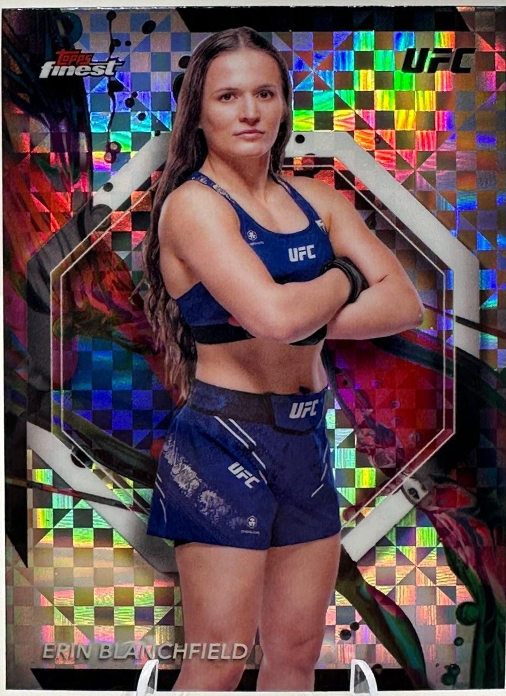 Erin Blanchfield 2024 Topps Finest UFC Base Common #90 Checkerboard Refractor