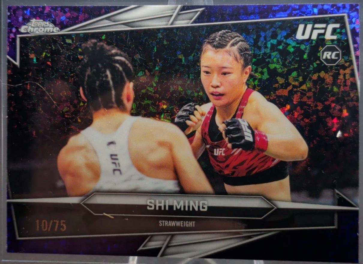 Shi Ming 2026 Topps Chrome UFC Base #129 Purple Mini Diamonds Refractor