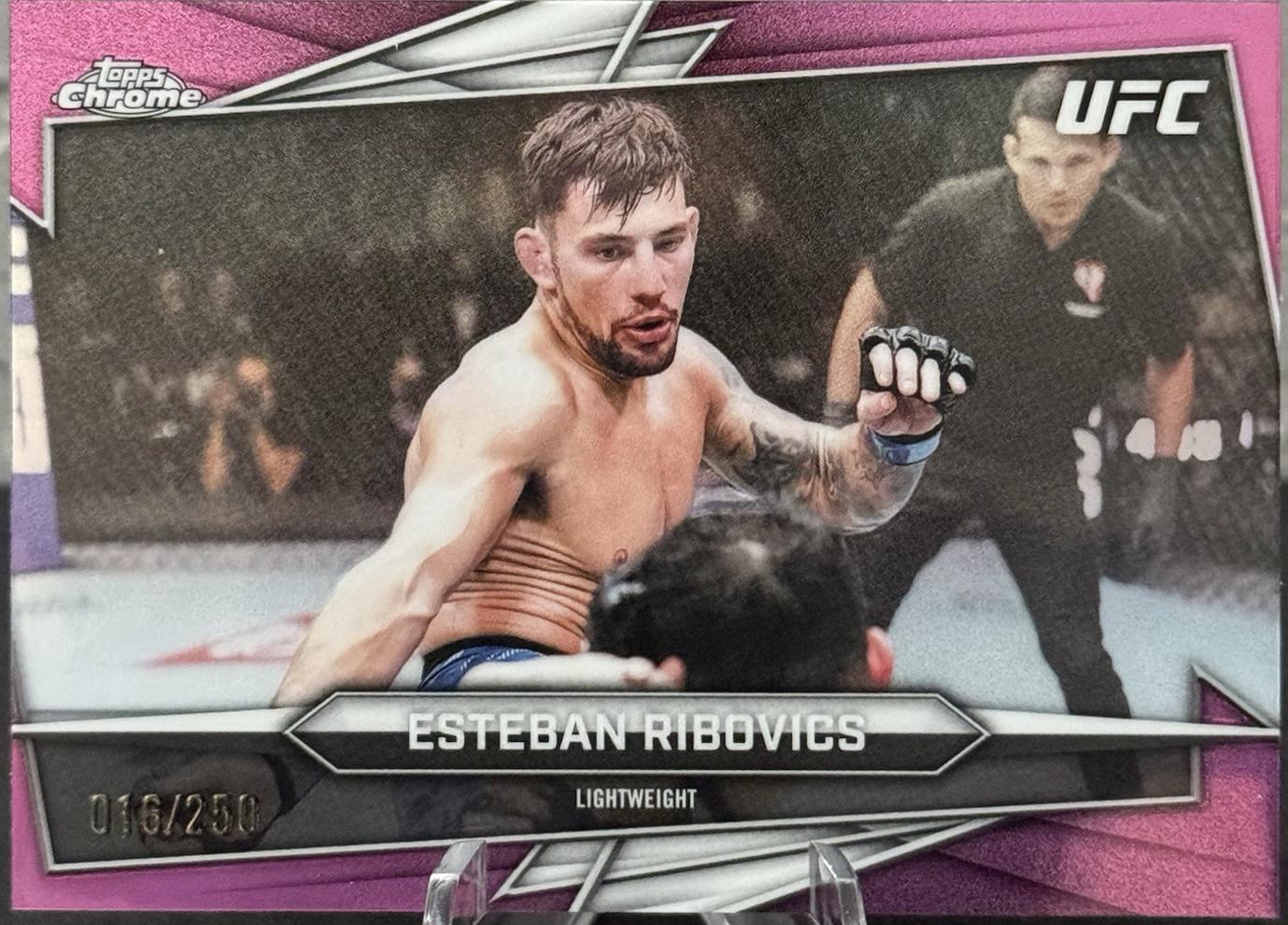 Esteban Ribovics 2026 Topps Chrome UFC Base #49 Pink Refractor