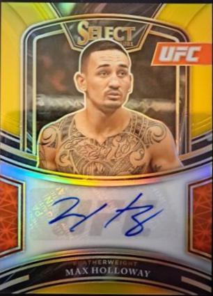 Max Holloway 2021 Panini Select UFC Signatures #14 Gold Prizms