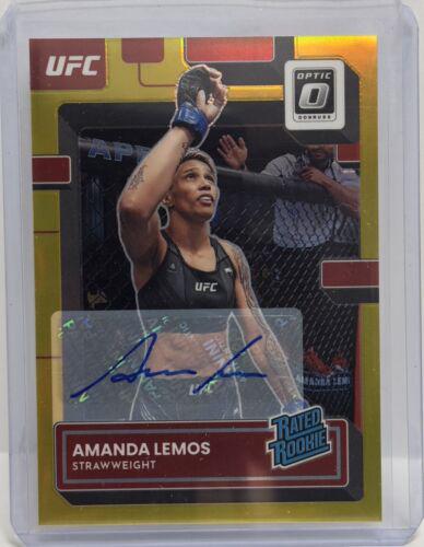 Amanda Lemos 2023 Panini Donruss Optic UFC Base Rated Rookies Signatures #128 Gold