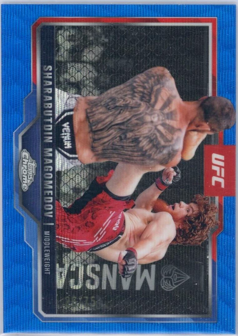 Shara Magomedov 2025 Topps Chrome UFC Base #12 Blue Wave Refractor