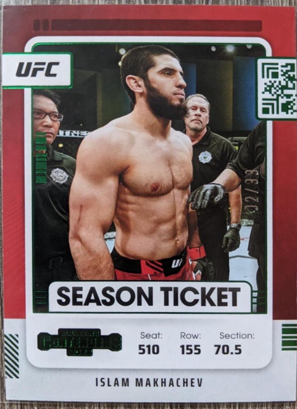 Islam Makhachev 2022 Panini Chronicles UFC Base Contenders Season Ticket #102 Green