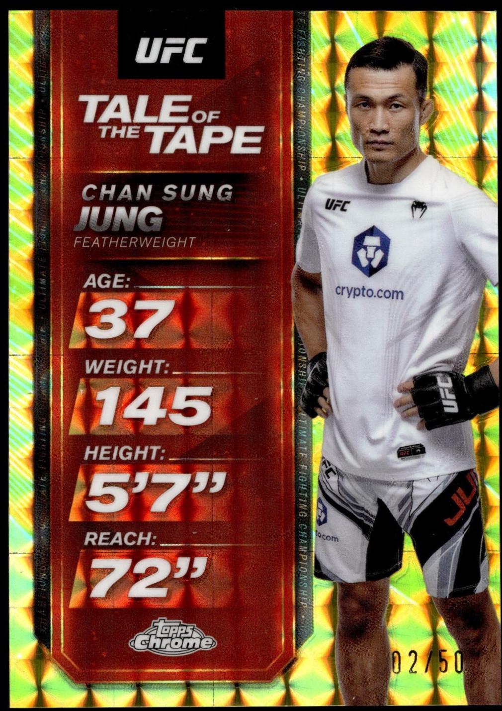 Chan Sung Jung 2025 Topps Chrome UFC Tale of the Tape #TTT-27 Geometric Gold Refractor