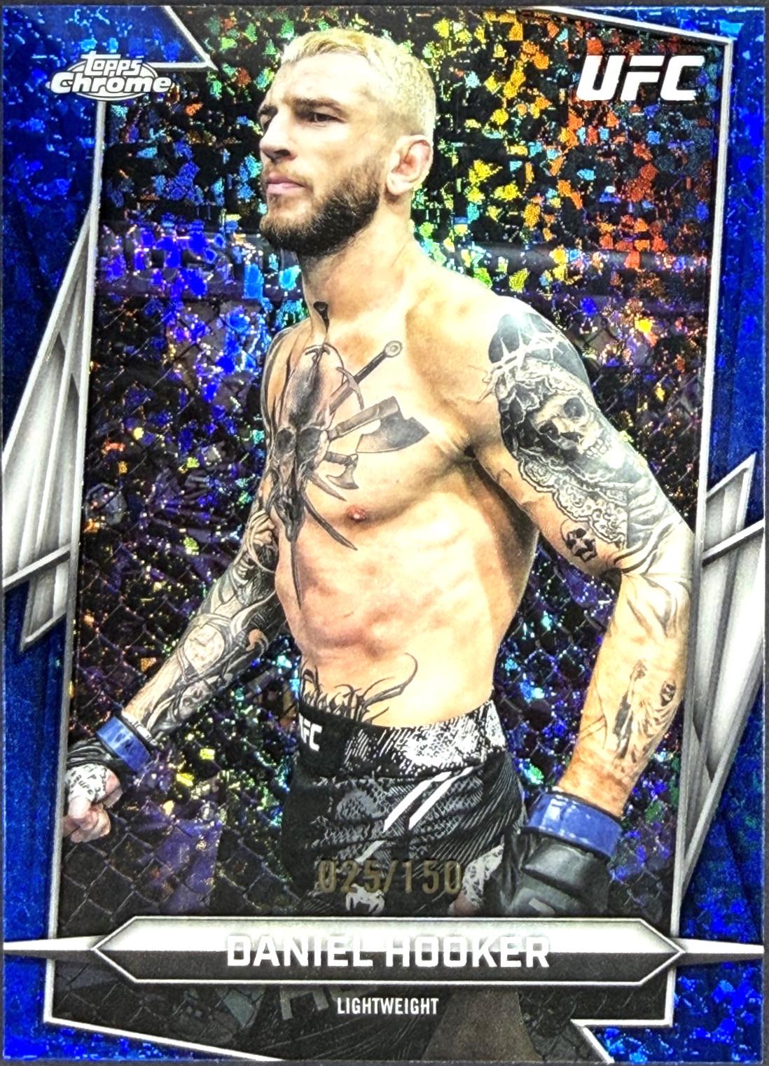 Dan Hooker 2026 Topps Chrome UFC Base #152 Blue Mini Diamonds Refractor