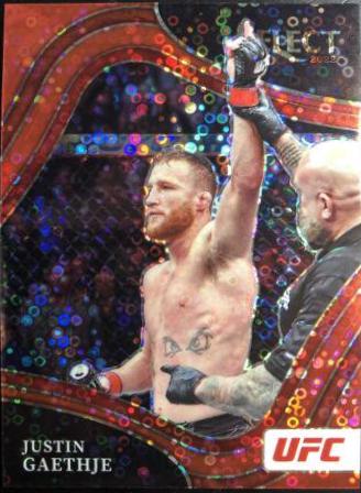 Justin Gaethje 2022 Panini Select UFC Octagonside #285 Red Disco