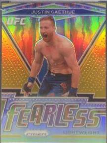 Justin Gaethje 2021 Panini Prizm UFC Fireworks #10 Gold