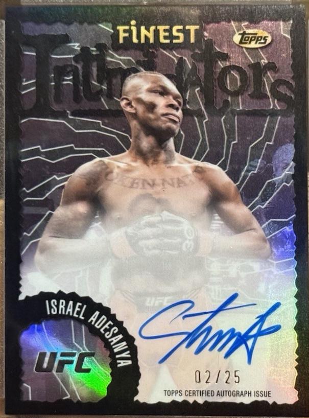 Israel Adesanya 2024 Topps Finest UFC Intimidators Autographs #IA-IAA Black Refractor