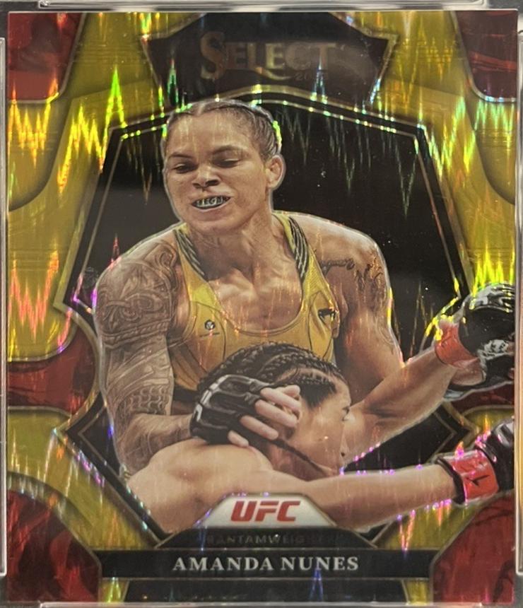 Amanda Nunes 2023 Panini Select UFC Premier Level #138 Gold Flash