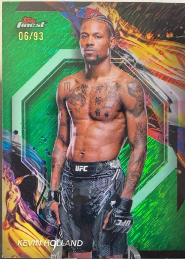 Kevin Holland 2024 Topps Finest UFC Base Uncommon #179 Green Shimmer Refractor