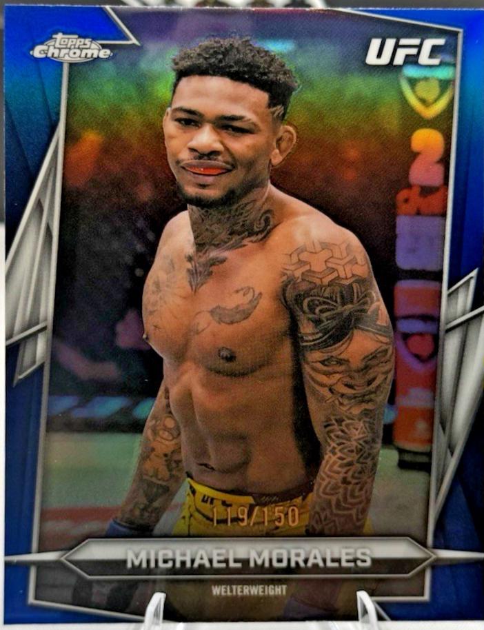 Michael Morales 2026 Topps Chrome UFC Base #67 Blue Refractor