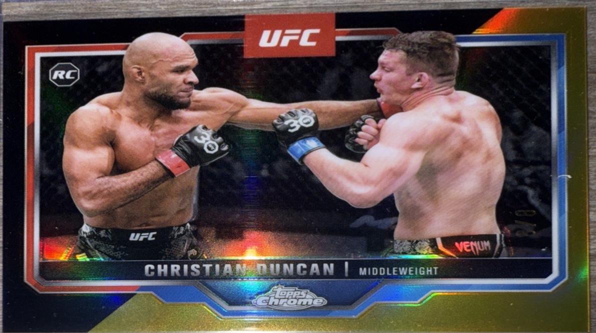 Christian Duncan 2025 Topps Chrome UFC Base #51 Black & Gold Refractor