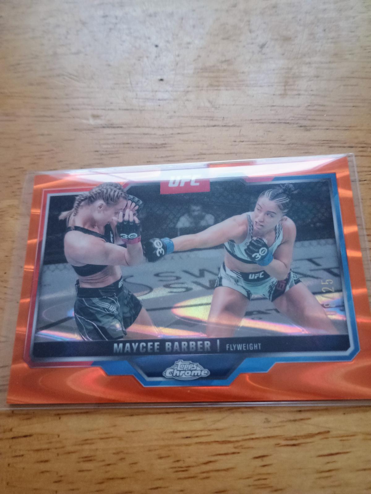 Maycee Barber 2025 Topps Chrome UFC Base #187 Orange Geometric Refractor