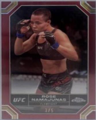 Rose Namajunas 2024 Topps Chrome UFC Base #169 Red Refractor
