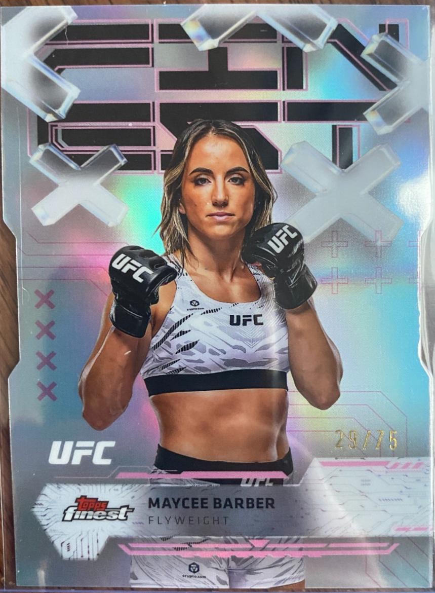 Maycee Barber 2025 Topps Finest UFC Base Common #12 Die-Cut Refractor