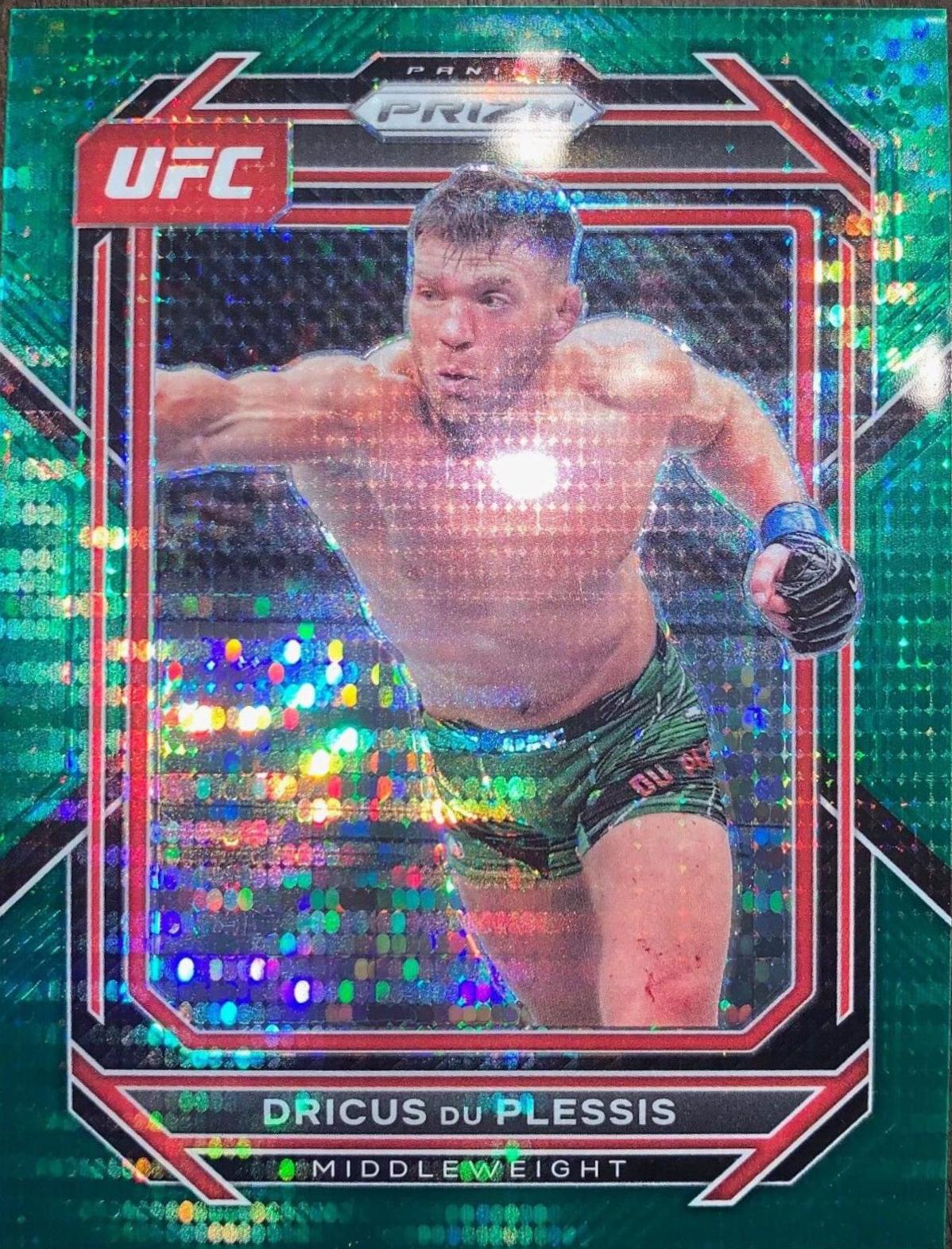 Dricus Du Plessis 2023 Panini Prizm UFC Base #195 Green Pulsar