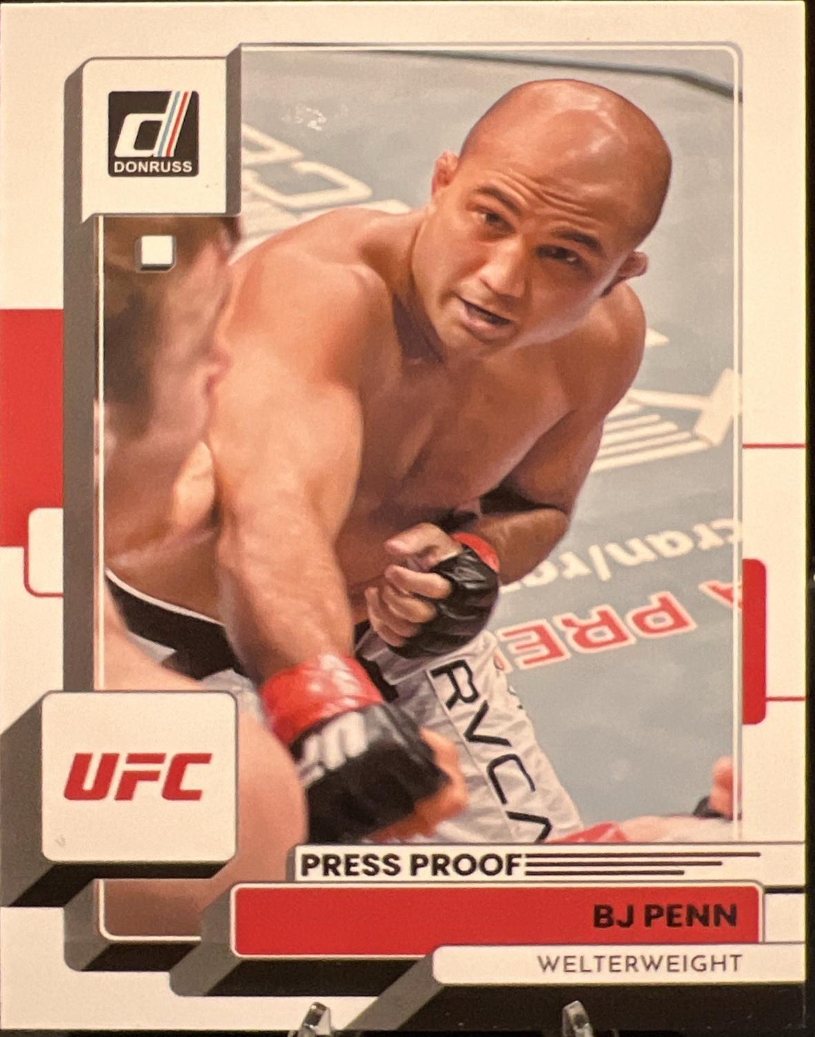 BJ Penn 2023 Panini Donruss UFC Base #23 Press Proof Silver