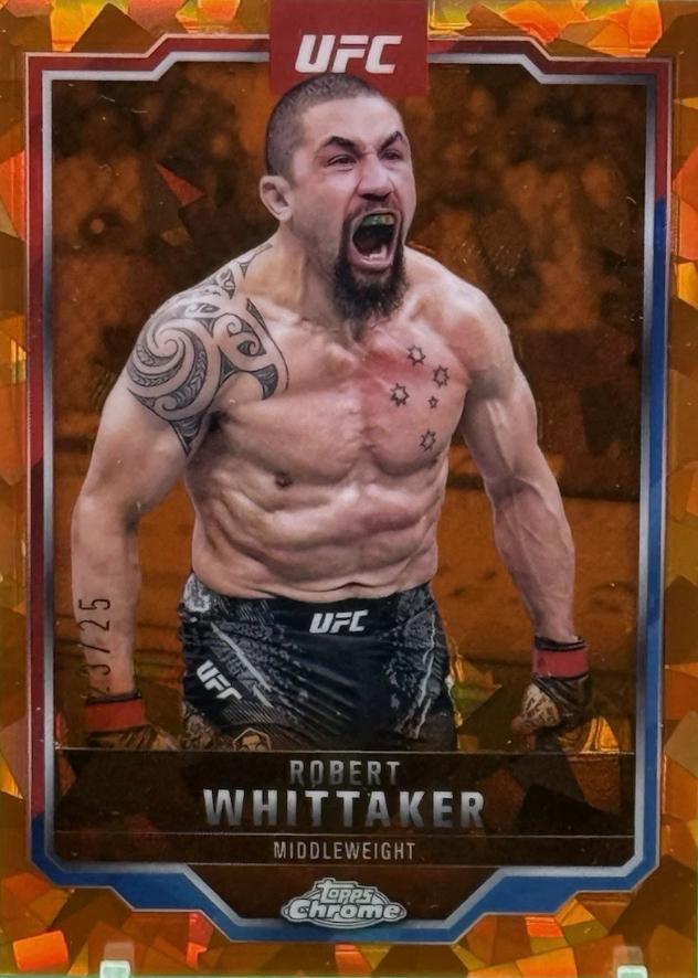 Robert Whittaker 2025 Topps Chrome Sapphire UFC Base Sapphire #78 Orange Sapphire