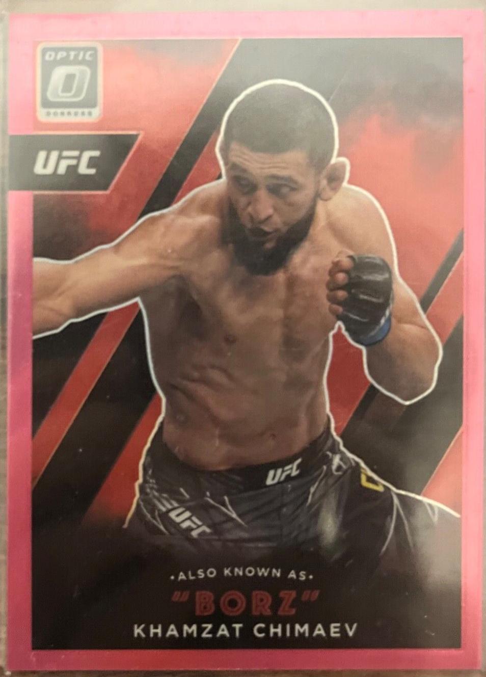 Khamzat Chimaev 2022 Panini Donruss Optic UFC Also Known As #23 Pink