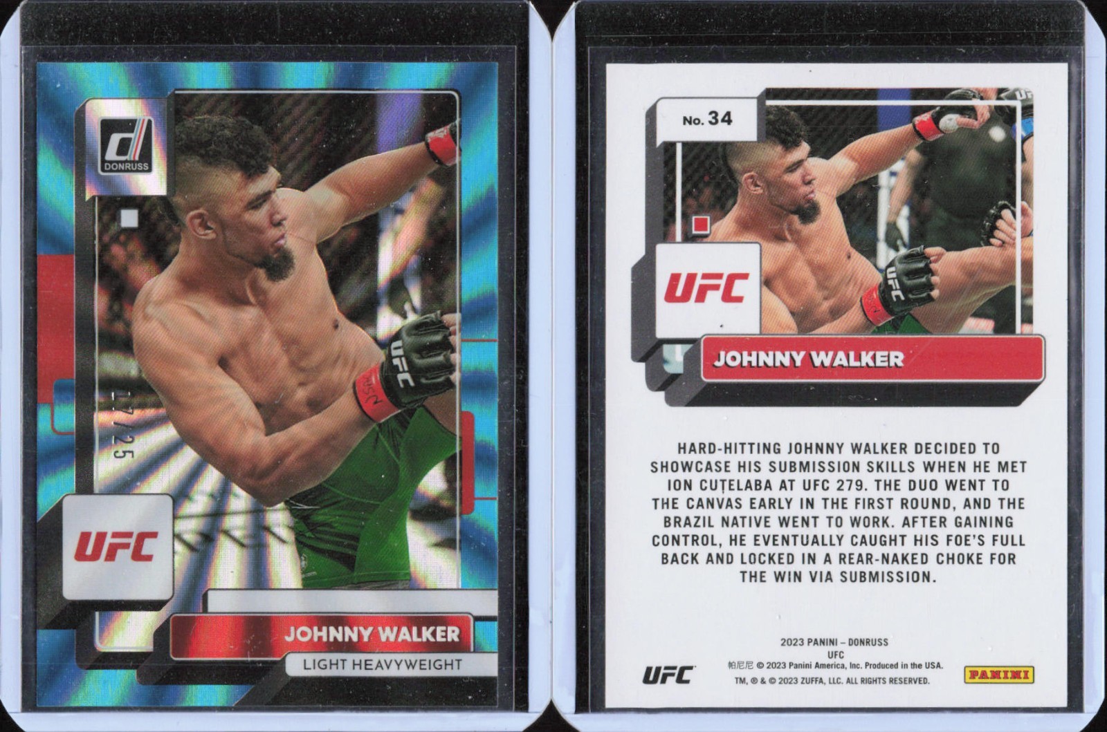 Johnny Walker 2023 Panini Donruss UFC Base #34 Teal Laser