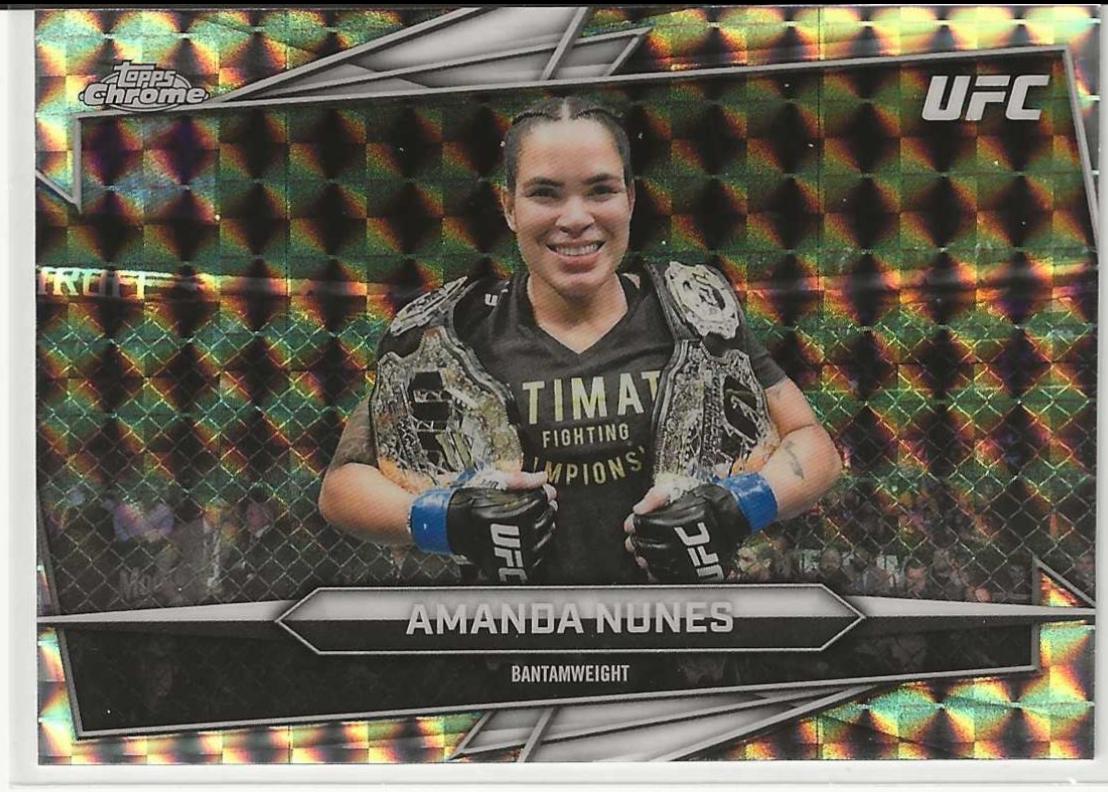 Amanda Nunes 2026 Topps Chrome UFC Base #195 Prism Refractor