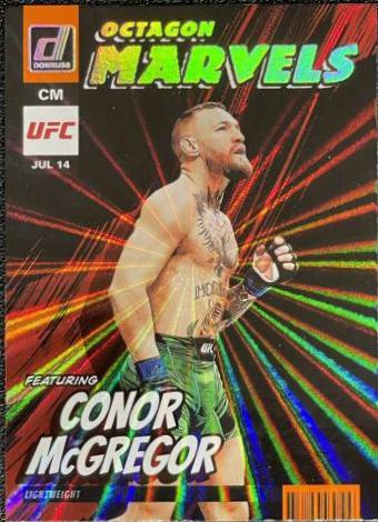 Conor McGregor 2023 Panini Donruss UFC Octagon Marvels #14 Orange Laser