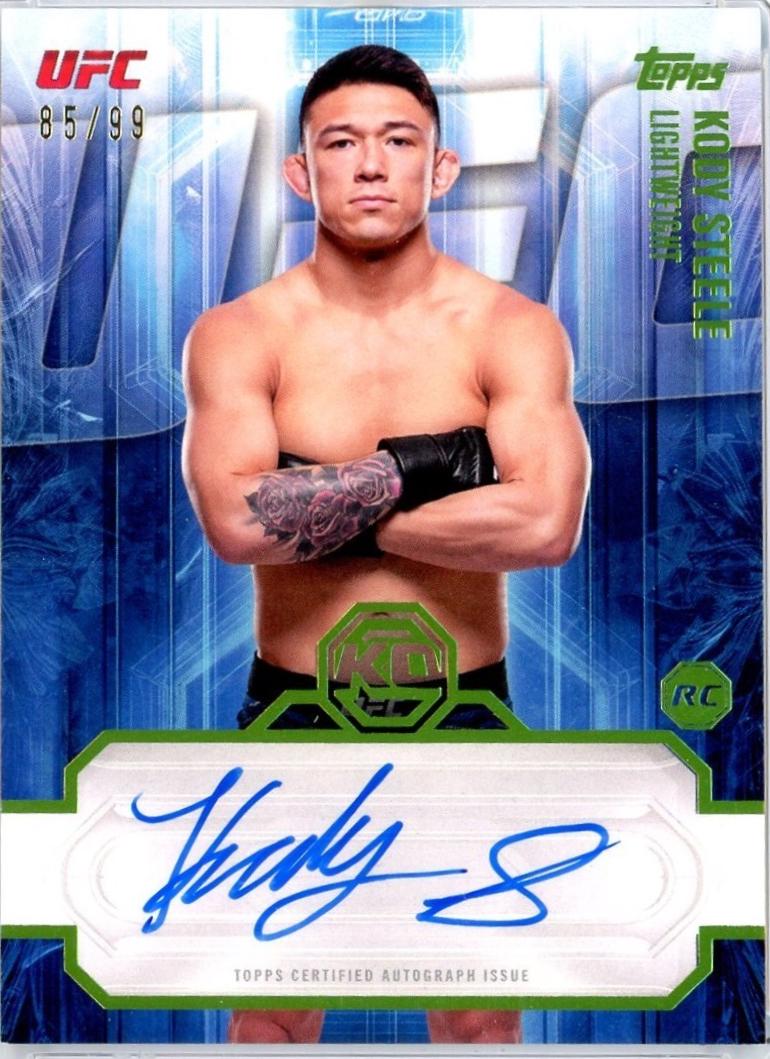 Kody Steele 2026 Topps Knockout UFC Knockout Autographs #KOA-KSE Lime Green