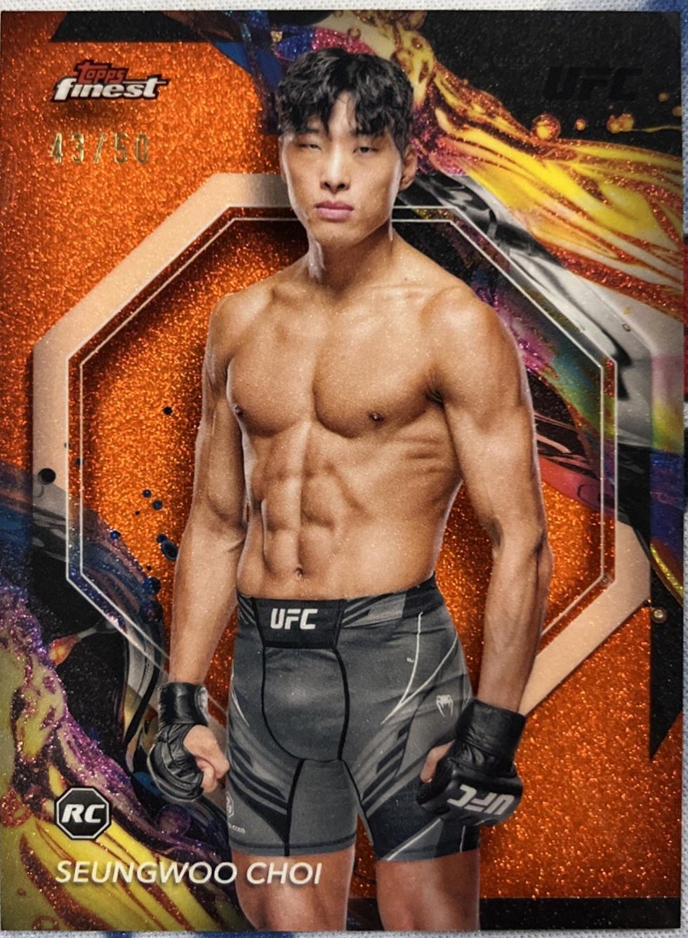 SeungWoo Choi 2024 Topps Finest UFC Base Uncommon #163 Tangerine Glitter Refractor