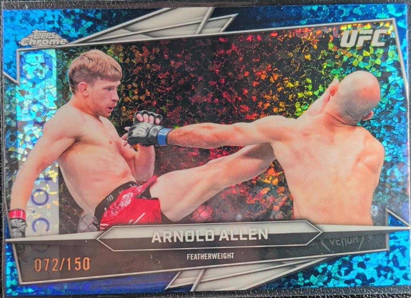 Arnold Allen 2026 Topps Chrome UFC Base #155 Blue Mini Diamonds Refractor