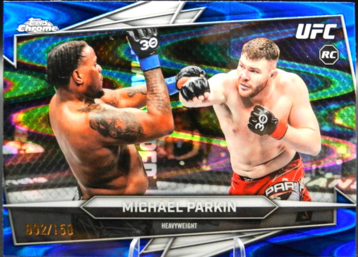 Michael Parkin 2026 Topps Chrome UFC Base #52 Blue Ray Wave Refractor
