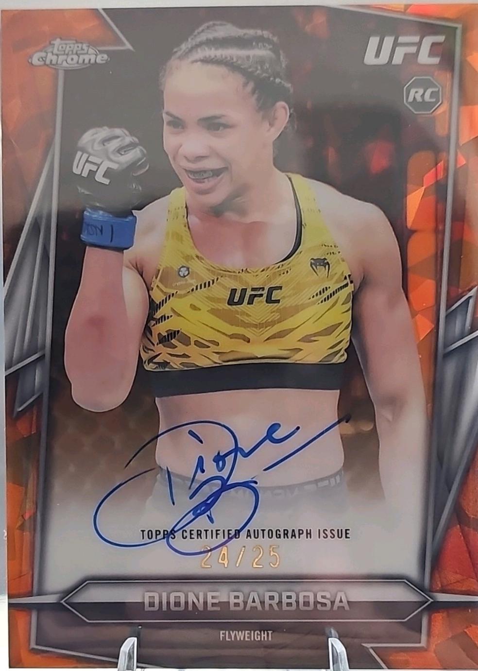 Dione Barbosa 2026 Topps Chrome UFC Base Autographs #BAV-DB Orange Refractor