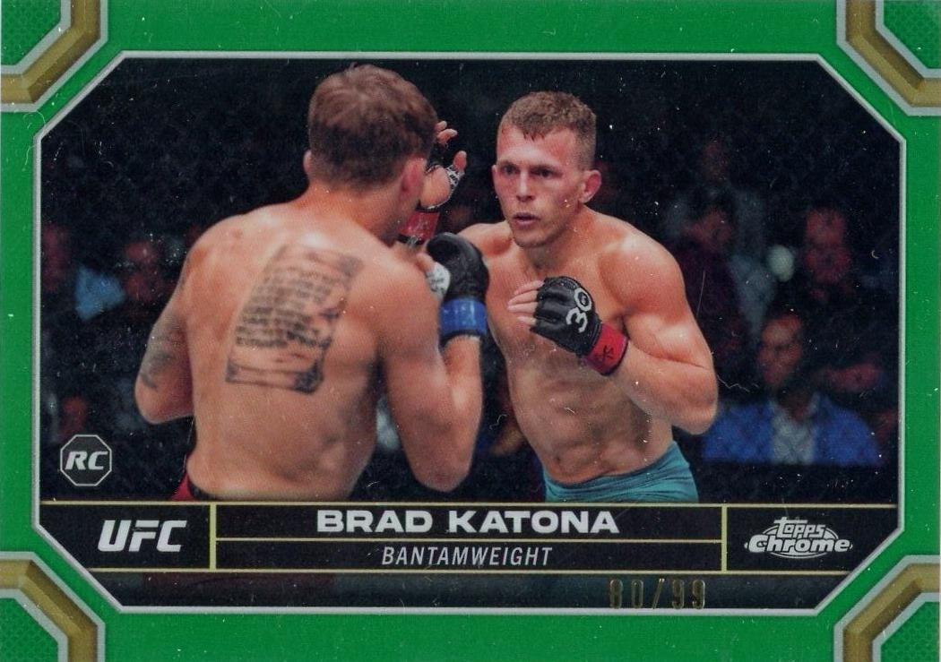 Brad Katona 2024 Topps Chrome UFC Base #1 Green Refractor