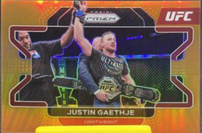 Justin Gaethje 2022 Panini Prizm UFC Base #44 Orange